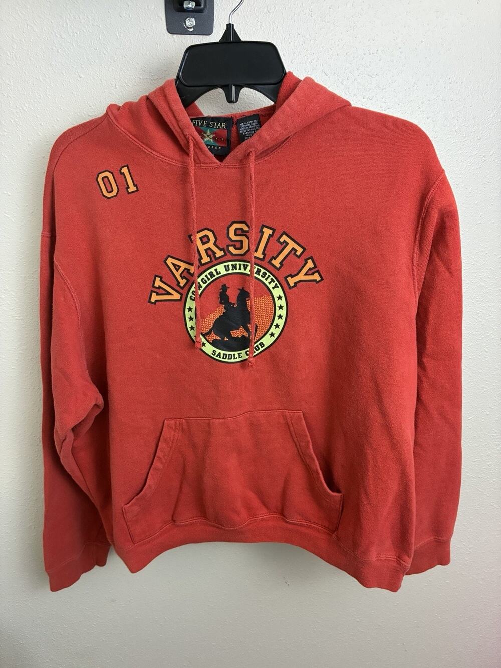 Vintage Red Star Varsity Hoodie Cowboy Size XL